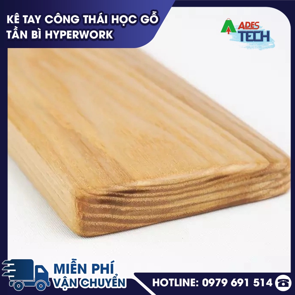 Kê Tay Công Thái Học Gỗ Tần Bì HyperWork Cao Cấp Cho Bàn Phím Cơ
