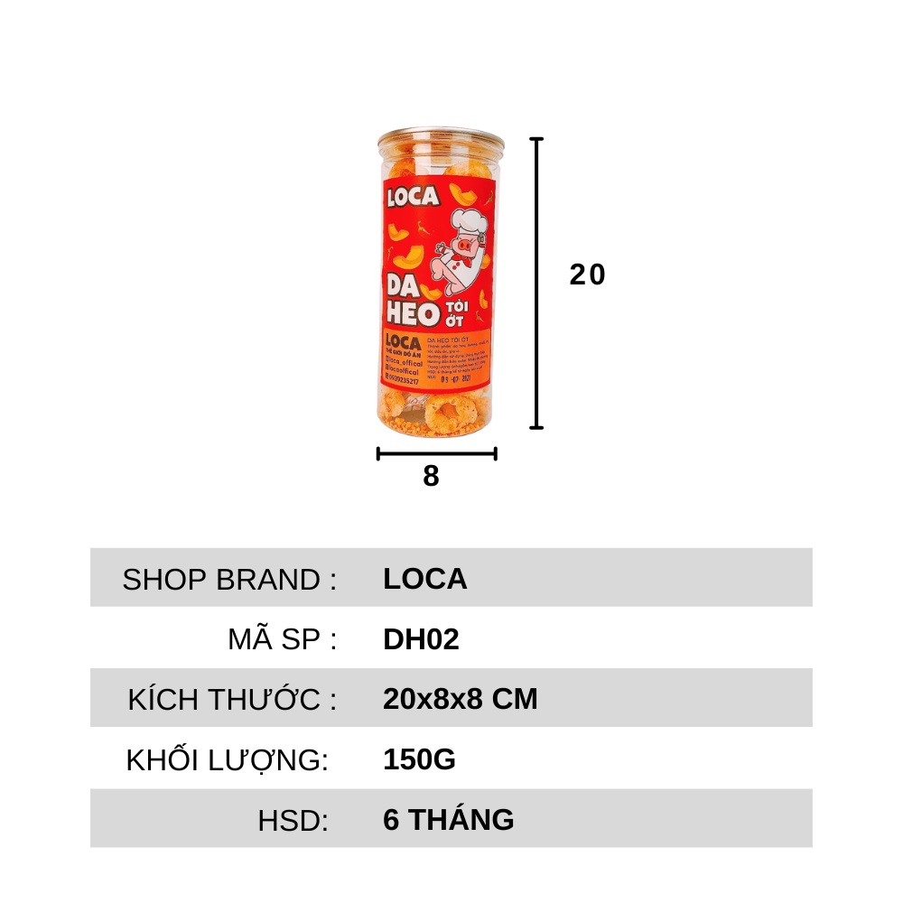 Da heo tỏi ớt 150g, đồ ăn vặt sài gòn siêu ngon LOCA DH02 | BigBuy360 - bigbuy360.vn