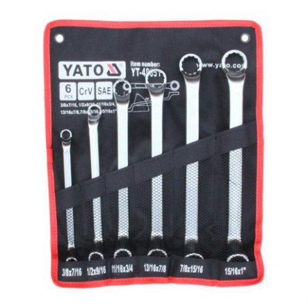 Bộ cờ lê 2 tròng (bóng mờ) hệ inch Yato YT-48651