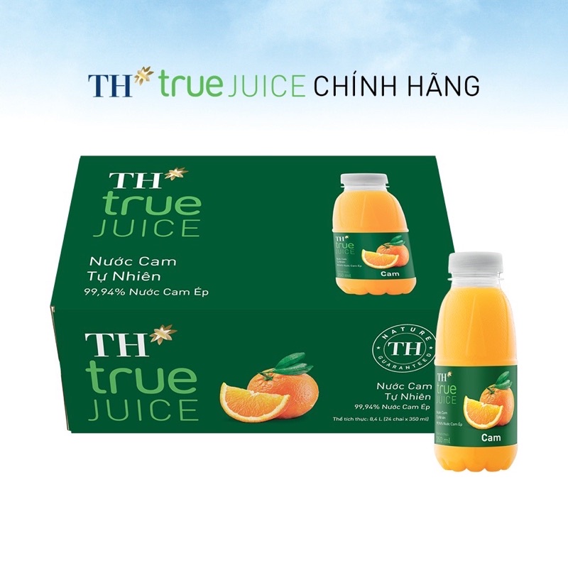 Thùng 24 chai nước cam tự nhiên TH True Juice 350ml (350ml x 24)