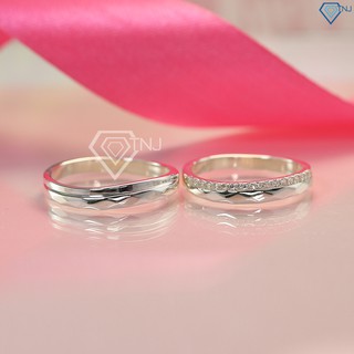 Nhẫn đôi bạc nhẫn cặp bạc đẹp đơn giản ND0385