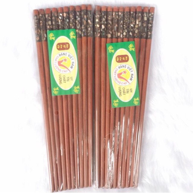 10 đôi đũa gỗ hương khảm trai cao cấp