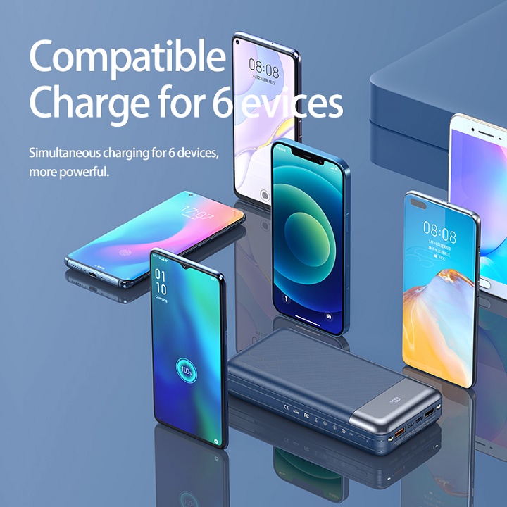 Pin dự phòng sạc nhanh Remax RPP-199 30000mAh hỗ trợ QC3.0 PD 20W tích hợp 04 cáp sạc vào, ra đa năng Max 22.5W