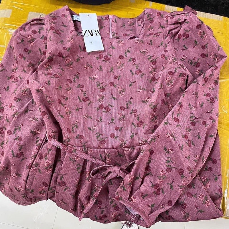 [Sale] Váy Nhung Hoa Nhí Vintage Tiểu Thư Kèm Ảnh Thật + Video | BigBuy360 - bigbuy360.vn