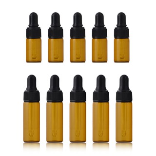 (Hàng Mới Về) Set 10 Chai Đựng Nước Hoa 3ml / 5ml Bằng Thủy Tinh Màu Hổ Phách