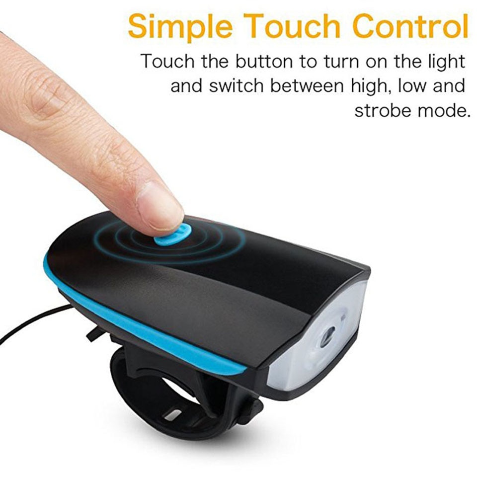 Globetrotter【COD &amp; Hàng sẵn sàng】Còi kiêm đèn pin cực sáng 120db sạc USB đa năng cho xe đạp