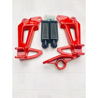 [Combo mầu đỏ Full đồ] Gác chân nhôm xe máy sirius mầu đỏ full gồm cả cao su để chân