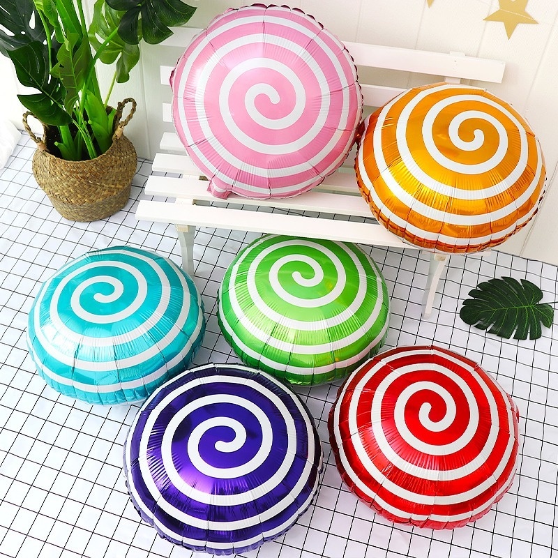 1 Bong Bóng Lá Nhôm Hình Kẹo Mút Tròn Trang Trí Tiệc