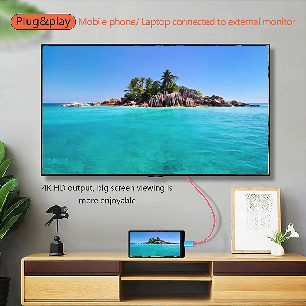 NINTENDO Cáp Chuyển Đổi USB Type C Sang HDMI 4K Cho TV / Máy Tính / Máy Chiếu