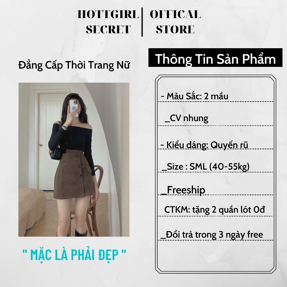Chân váy bán chạy nhất 2021,thiết kế Hottgirl chất liệu nhung tăm độc lạ,hàng độc quyền của Hottgirl Secret ! | BigBuy360 - bigbuy360.vn