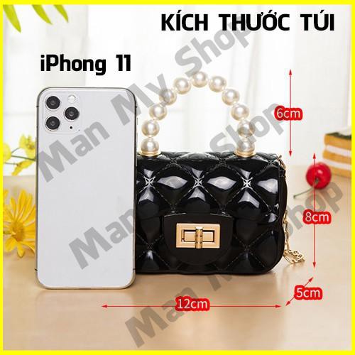 Túi Xách,Túi Đeo Chéo Mini Nhựa Quai Ngọc Siêu Xinh Cho Nữ, Túi Cho Bé Gái Diện Tết Sành Điệu Man My Shop