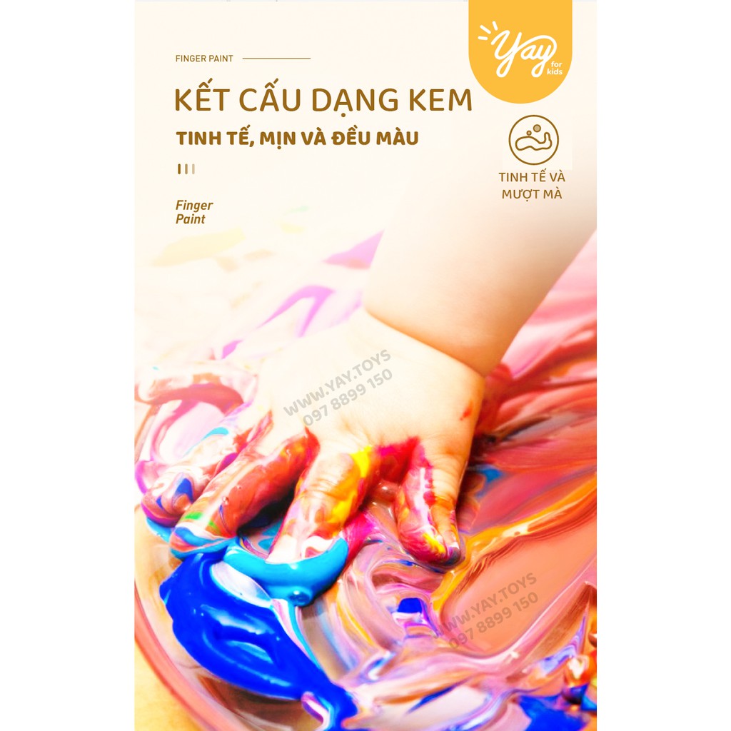 [4 LOẠI - DỄ RỬA] Màu vẽ bàn tay Mideer- finger paint cho bé yêu sáng tạo và Fingerpaint - Jar Melo