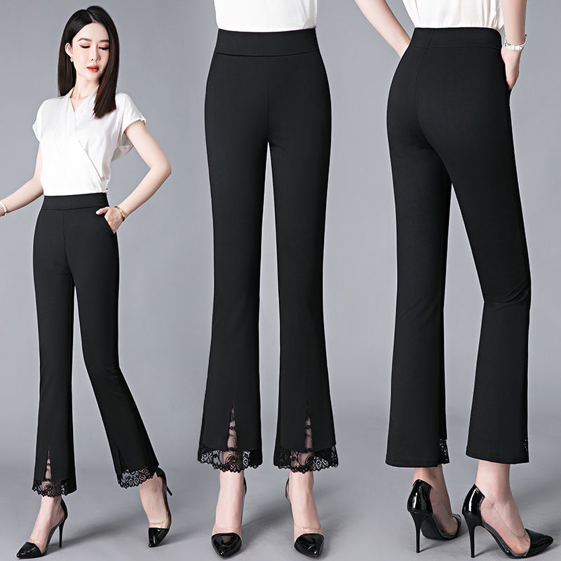 Quần Dài Lưng Cao Dáng Ôm Vải Lụa Mát Phong Cách Hàn Quốc Thời Trang Cho Nữ