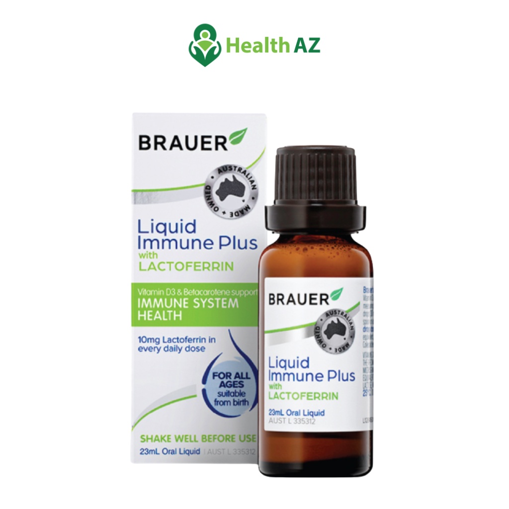 SIRO BRAUER Liquid Immune Plus With Lactoferrin-Hỗ trợ Tăng đề kháng từ sữa non Cho Bé Từ Sơ Sinh chai 23ml