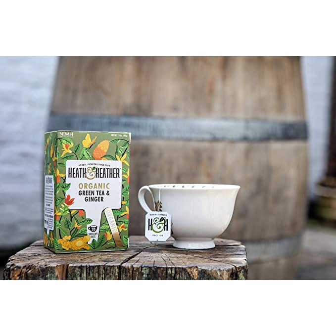 Trà Bạc Hà Maroc Hữu Cơ Heath &amp; Heather Organic Green Tea &amp; Moroccan Mint Nhập Từ Anh