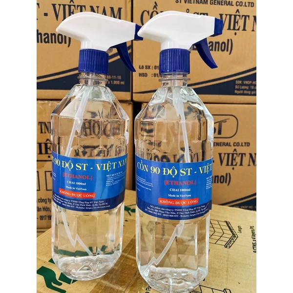 CỒN 90 ĐỘ  SÁT KHUẨN, RỬA TAY LOẠI BÌNH XỊT 1000ML