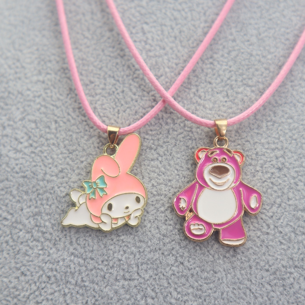 Set 2 Vòng cổ Mặt Hình Động Vật Hoạt Hình Bằng Hợp Kim Nhiều Màu Sắc Cho Nữ