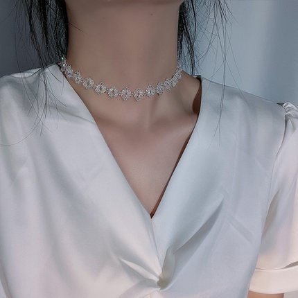Mới Vòng cổ Mặt Đính Đá Sang Trọng Cho Nữ