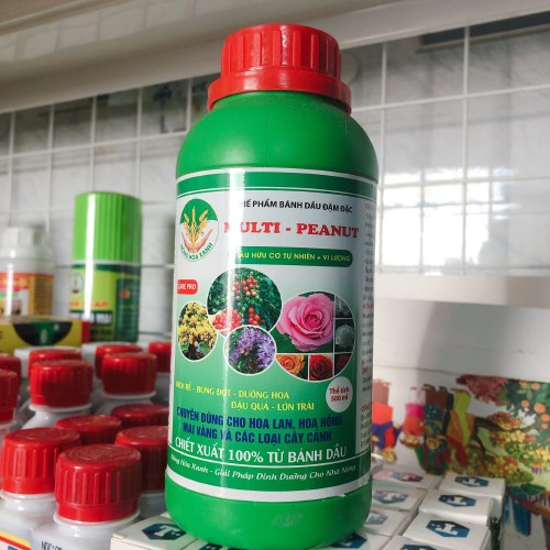 Chế phẩm bánh dầu MULTI - PEANUT được chiết xuất 100% từ bã đậu phộng chai 500ml