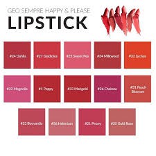 Son trang điểm dưỡng môi Geo Sempre Happy & Please Lipstick