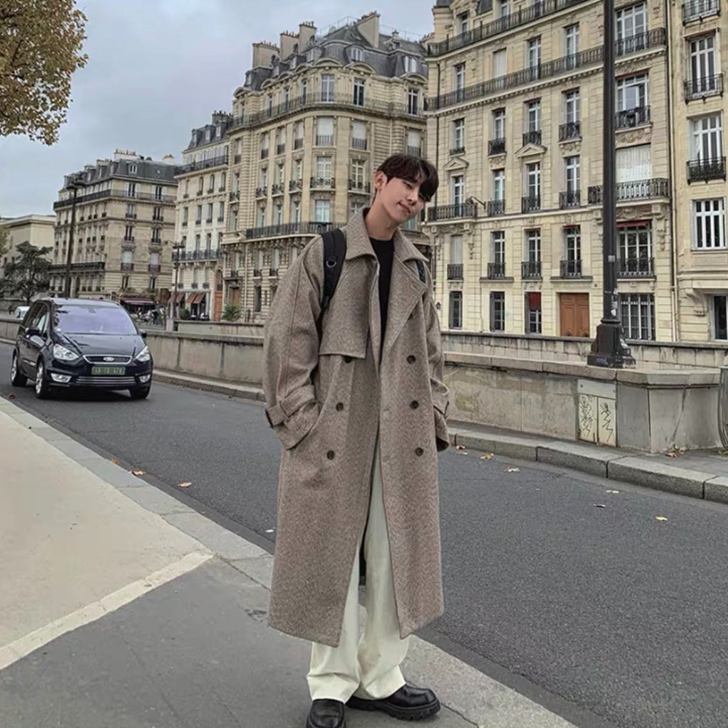 Áo khoác dạ nam dáng dài MENSTORE94. phong cách Hàn Quốc cực sang