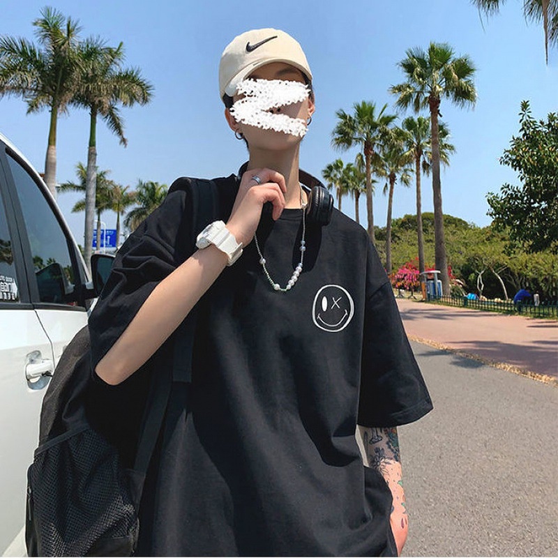 Áo phông áo thun unisex nam nữ form rộng tay lỡ mặt cười đẹp vải dày mịn | BigBuy360 - bigbuy360.vn