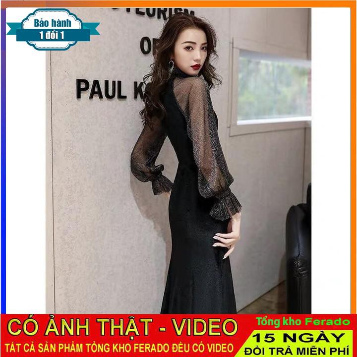 [ xả kho ] MiD Đầm đen umi phối lưới V1312 đuôi cá Mie Design kèm ảnh thật