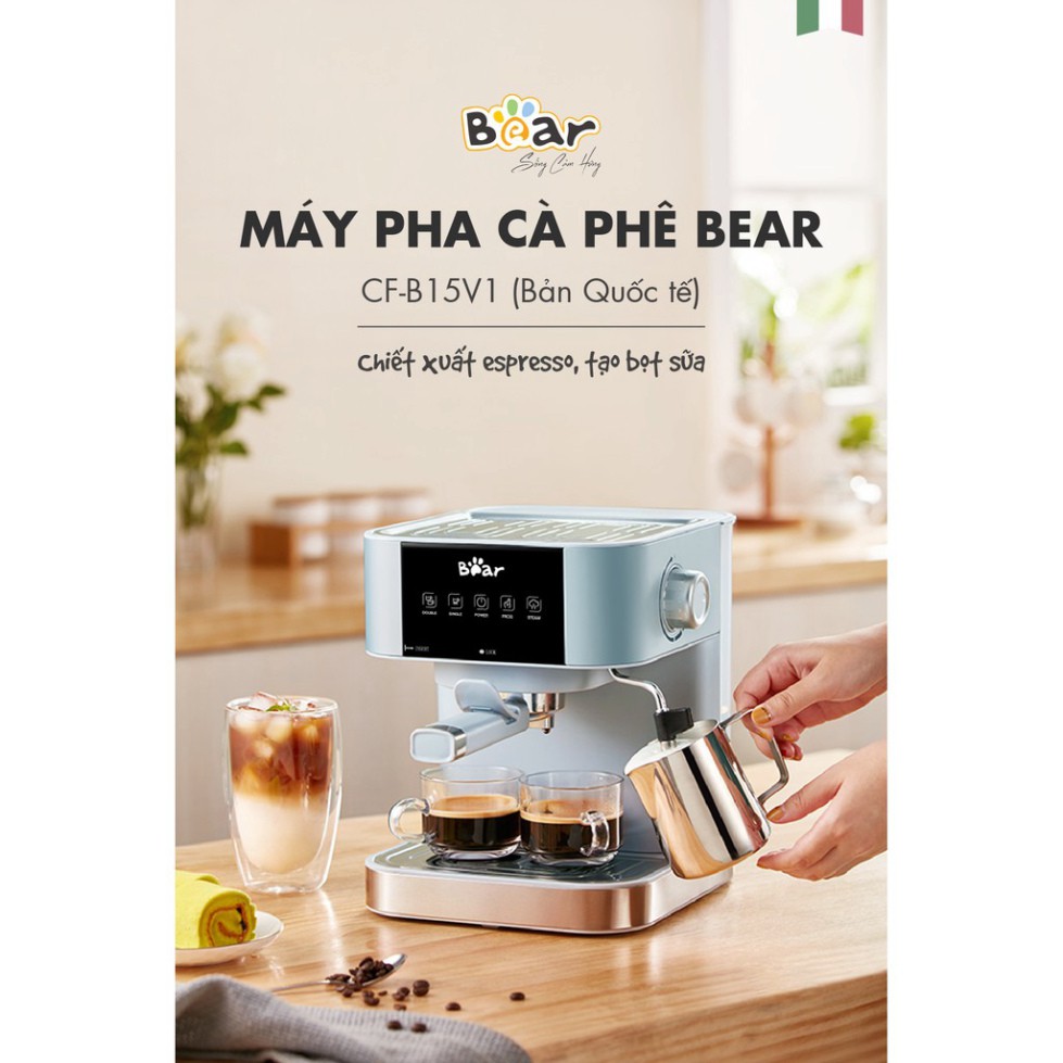 Máy Pha Cà Phê Mini Bear KFJ-B15V1 Cafe, Espresso, Tự Động Tạo Bọt Sữa Bear Bản Quốc Tế