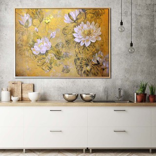 Tranh Treo Tường Sen Vàng Nghệ Thuật Hiện Đại, Size 30x45, Mã AC04
