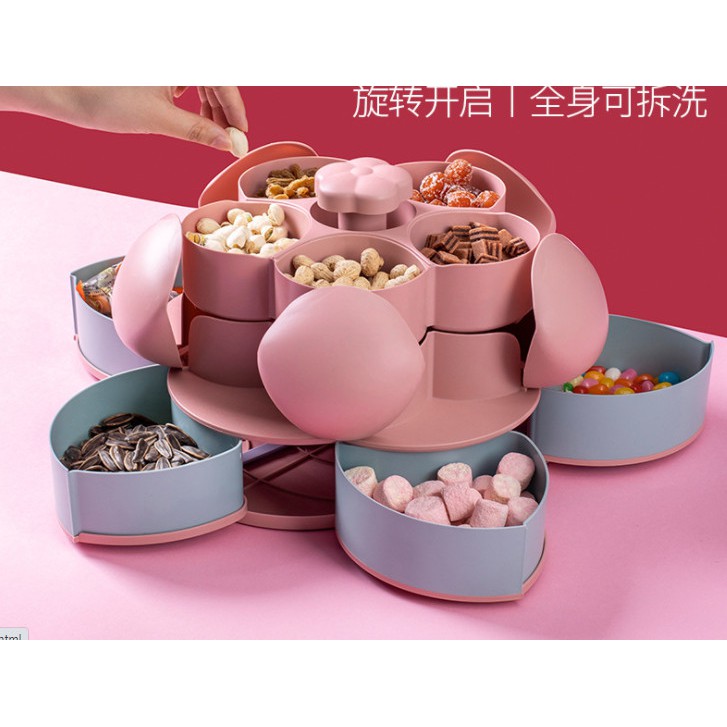 Khay Đựng Mứt 6 Ngăn Bông Sen Vàng Lưu Giữ Hương Vị Tết
