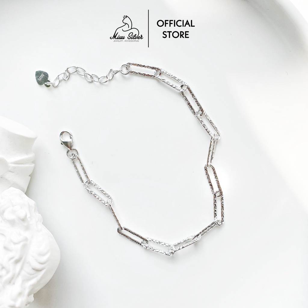 Lắc tay bạc nữ Miuu Silver, vòng tay nữ dây xích bạc 925 Sequin Bracelet | BigBuy360 - bigbuy360.vn