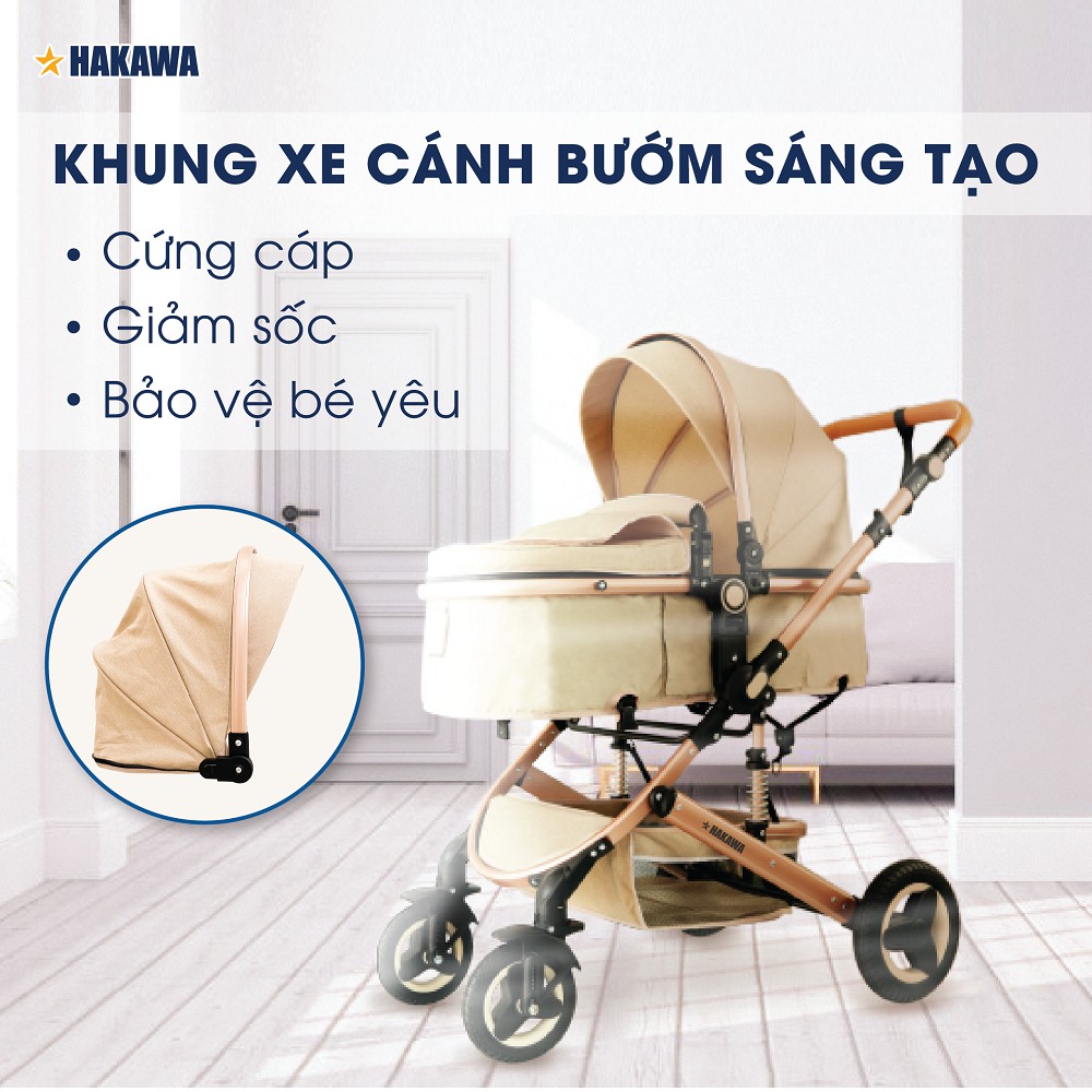 Xe đẩy em bé HAKAWA HK-B02 - Sản phẩm chính hãng - Bảo hành chính hãng 3 năm