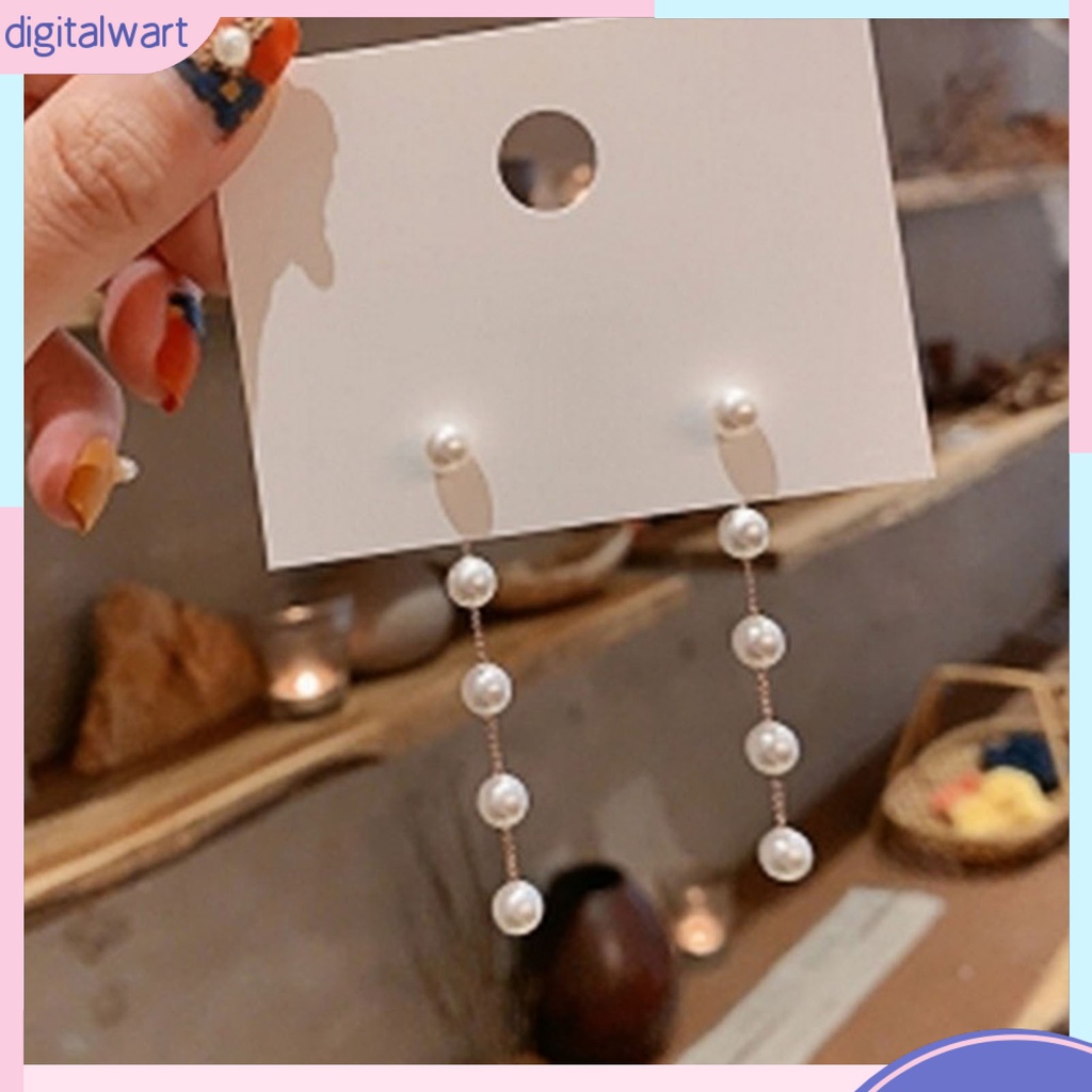 Hoa Tai Dáng Dài Đính Ngọc Trai Nhân Tạo Thời Trang Dành Cho Nữ