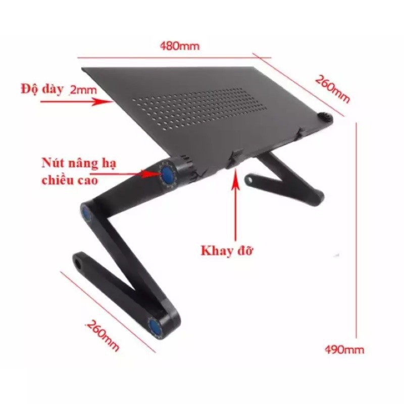 Bàn laptop đa năng xoay 360 độ có quạt tản nhiệt