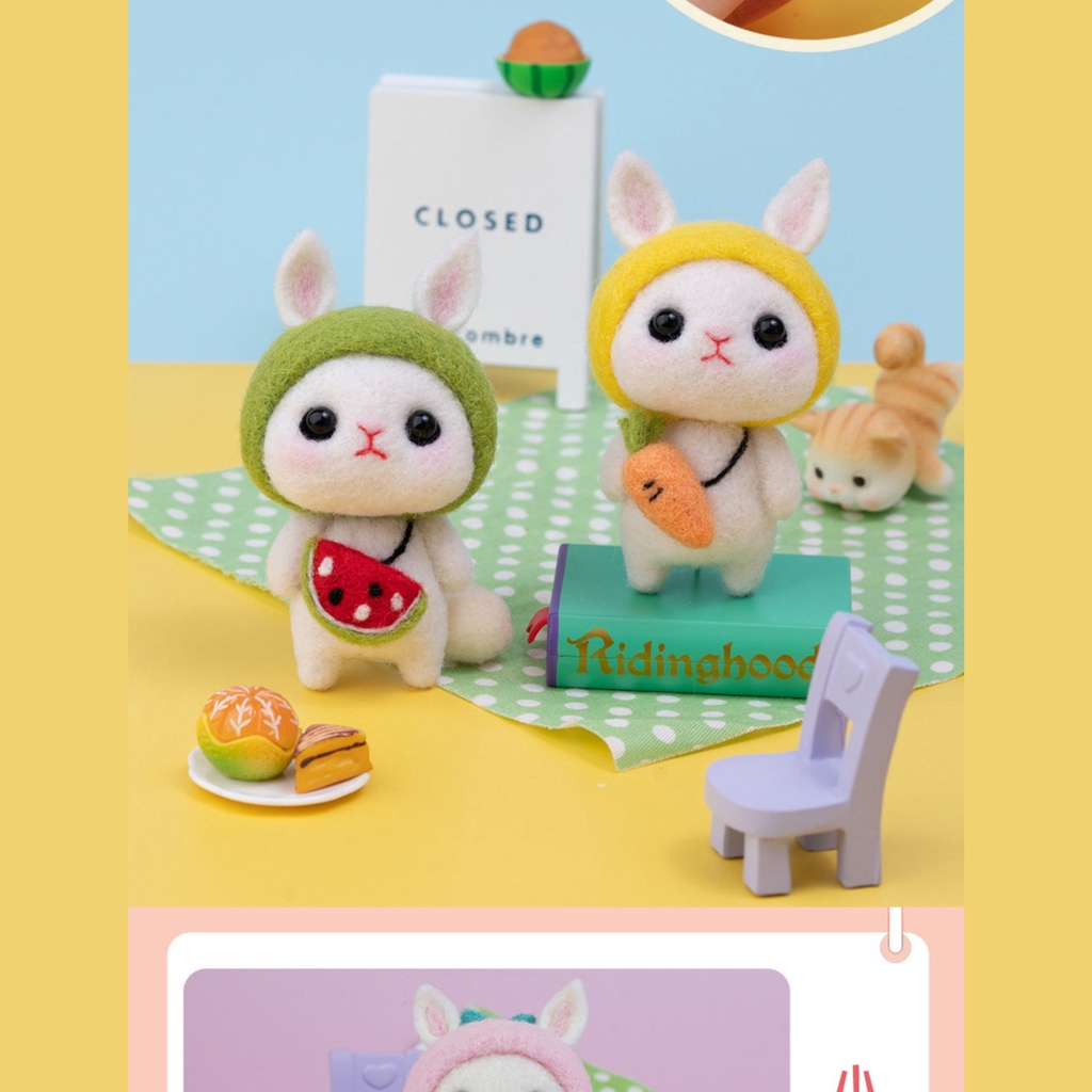 Len Chọc Handmade, Bộ Kit Len Chọc Thỏ Con Đáng Yêu
