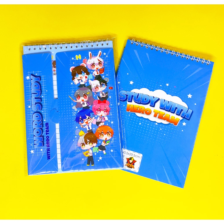 Sổ tay học từ vựng Hero Team 50 trang ngoại ngữ tiếng anh ghi chú tiện lợi xinh xắn