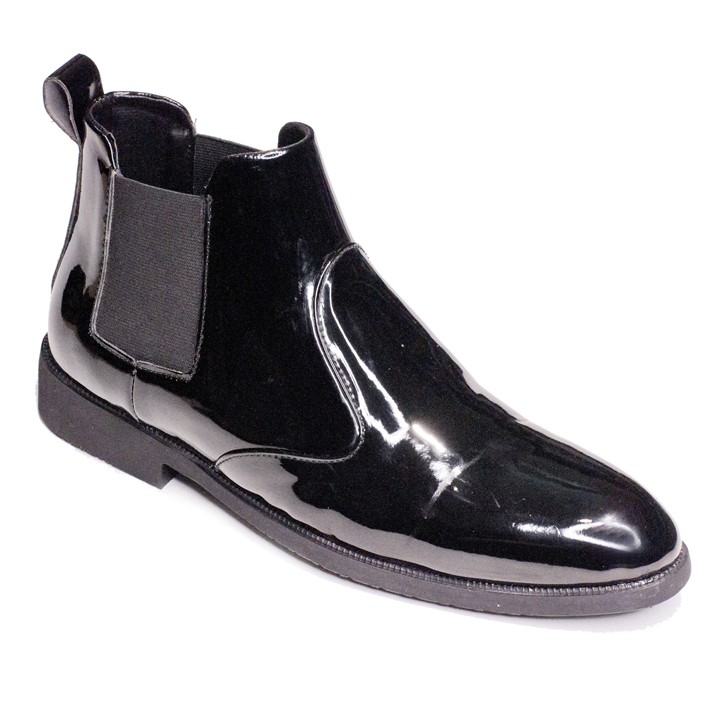 Giày Boot Nam AROTI Cao Cổ Chất Đẹp Cao Cấp,Đế Khâu Siêu Bền, Tăng Chiều Cao 3cm Form Hàn Màu Đen-CB520-Bóng-SP2