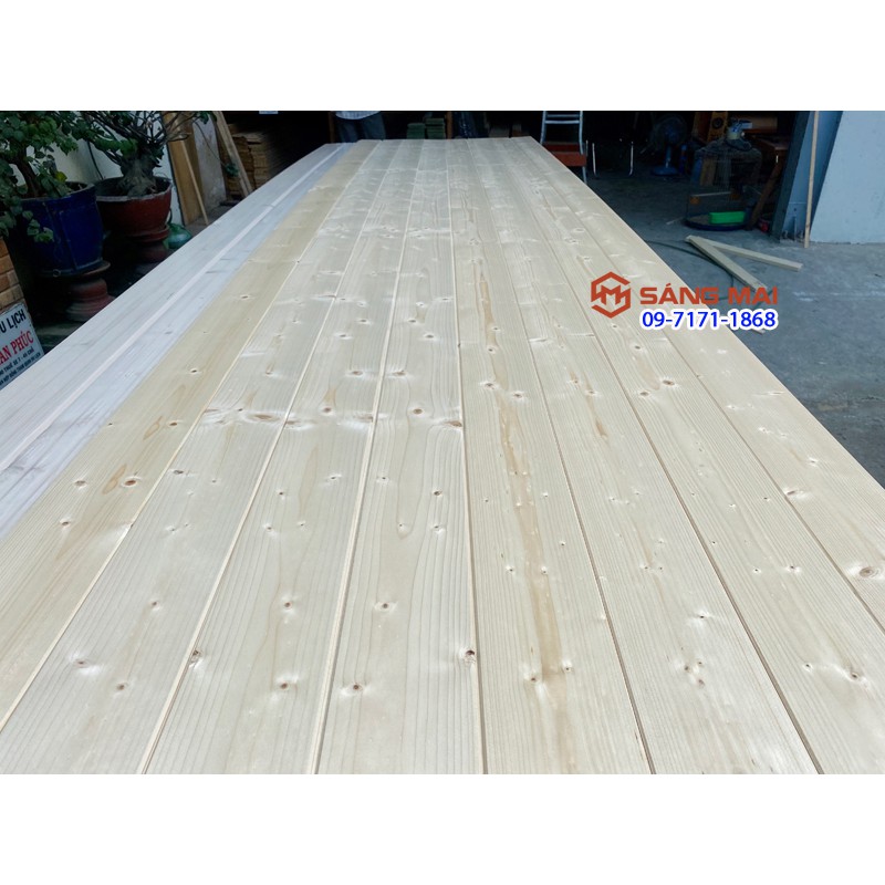 [MS120] Gỗ thông ốp quầy bar, gỗ ốp tường, ốp trần dài 120cm x 12cm x 1,2cm có rảnh âm dương ghép với nhau