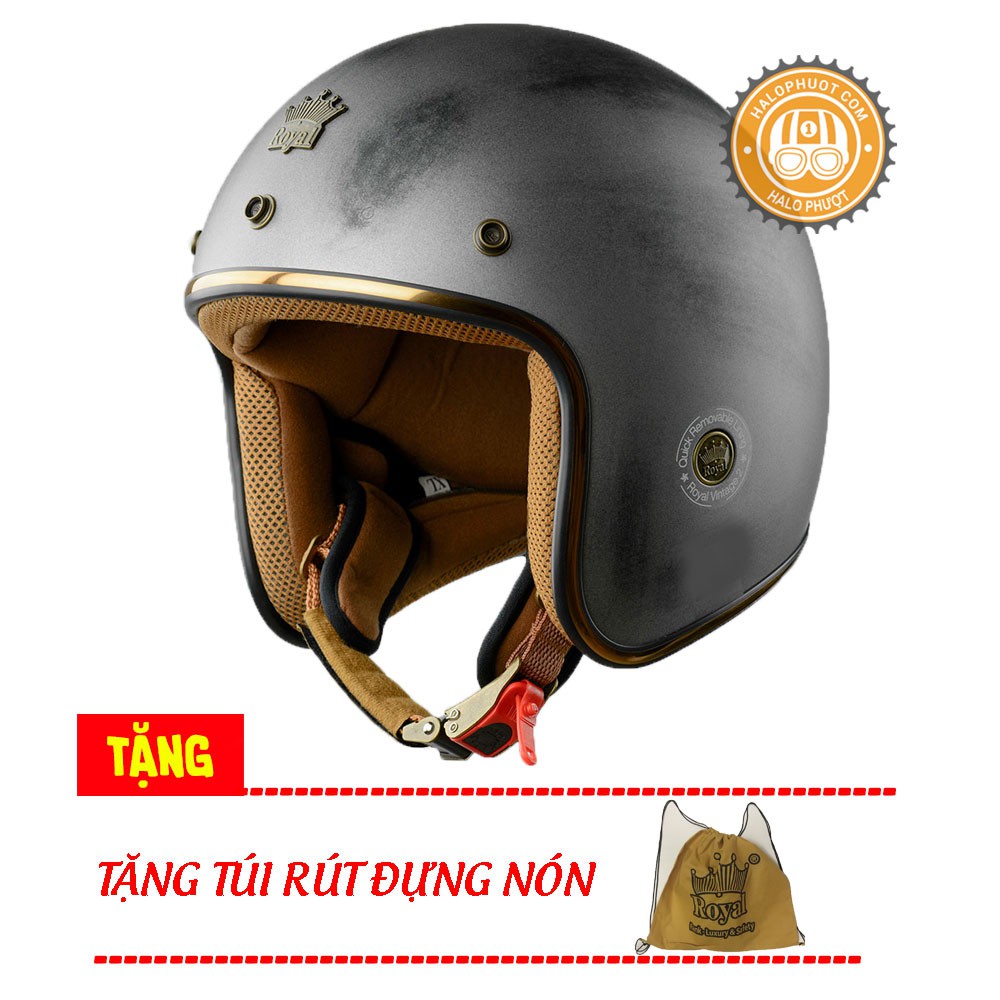 Nón bảo hiểm 3/4 Royal M20C Xước Nhám (Lót tháo rời)