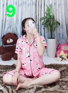 Pizama kate quần lửng full viền