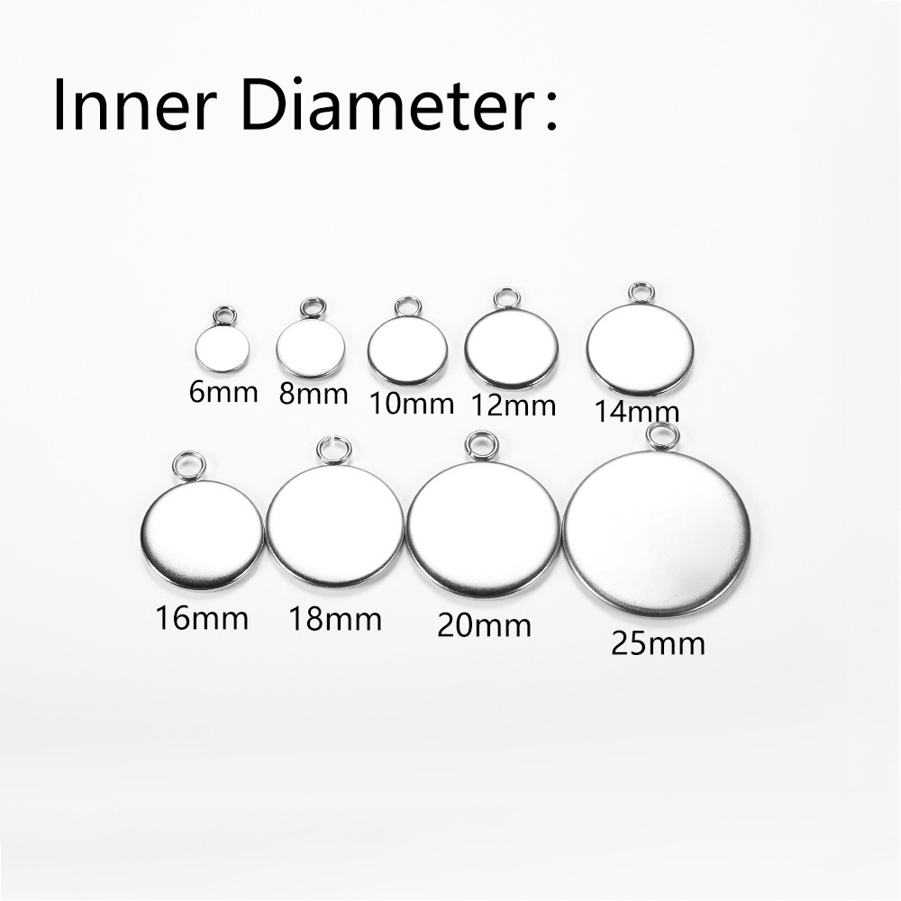 Set 20 khay làm trang sức ST.KUNKKA bằng thép không gỉ 6 10 14 18 25mm