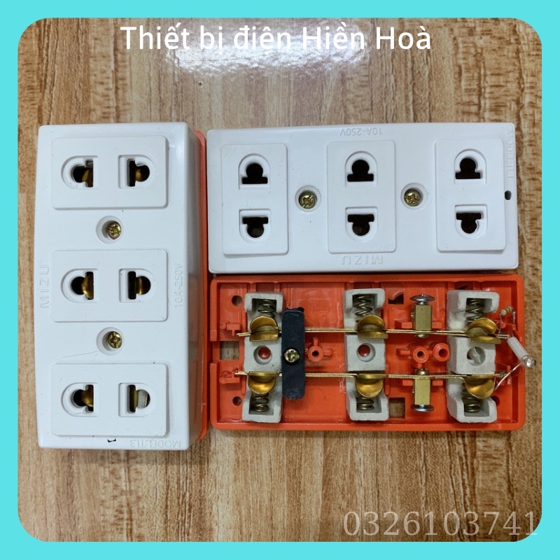 Ổ cắm điện Thái 3 ngả lõi sứ Minzu - Ổ cắm điện siêu chịu tải dùng trong công nghiệp