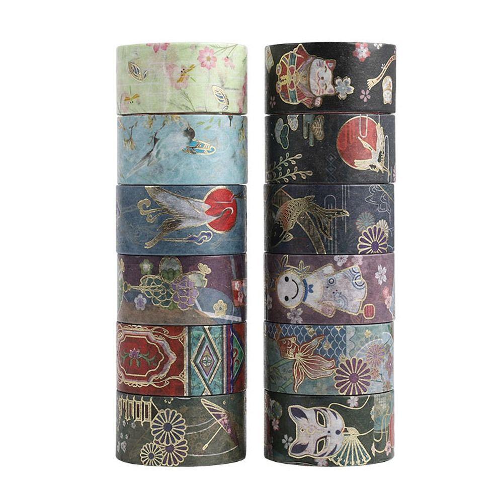Set 12 Cuộn Băng Keo Dán Trang Trí Sổ Tay DIY