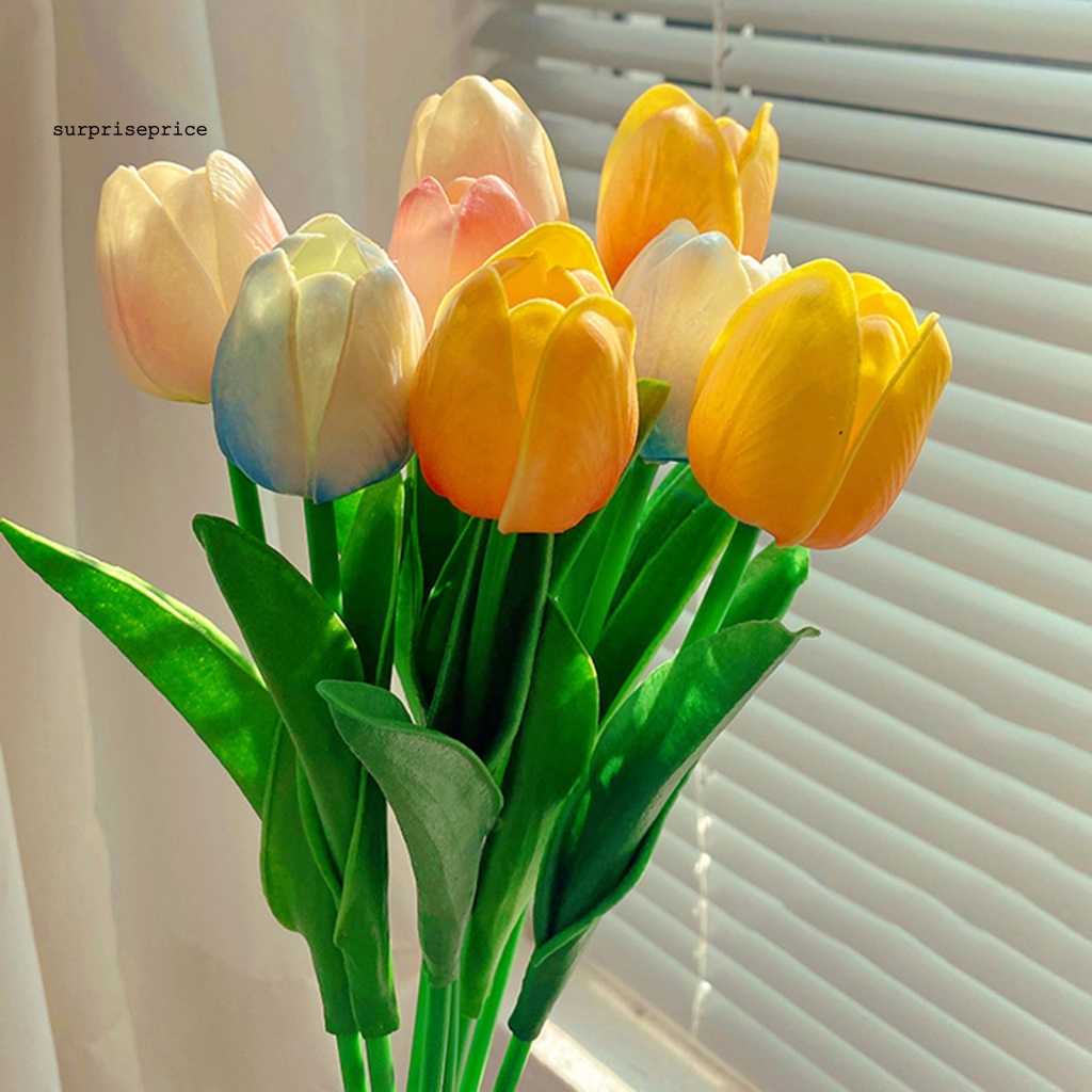 Set 3 Bông Hoa Tulip Nhân Tạo Nhiều Màu Sắc Dùng Để Trang Trí