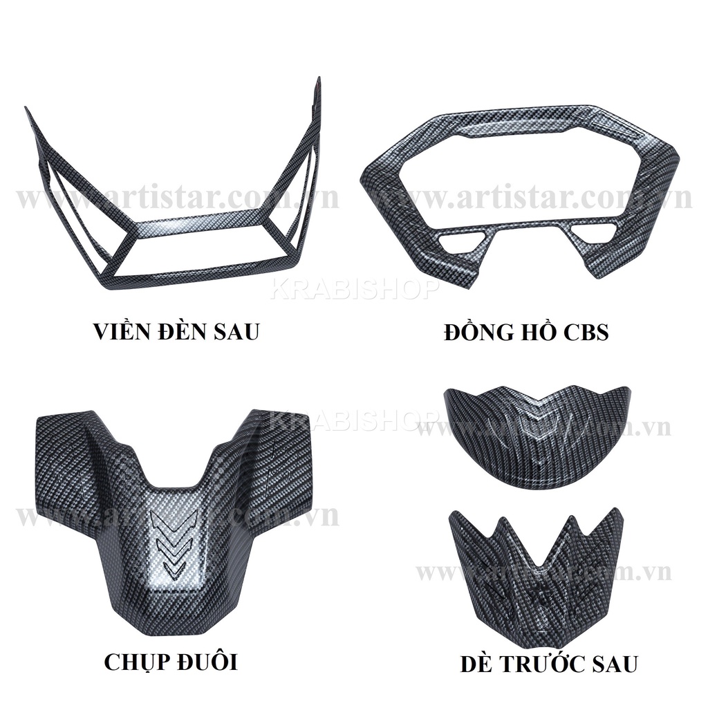 Ốp trang trí xe Vario 160 2022 2023 Indo Việt Nam carbon Artistar