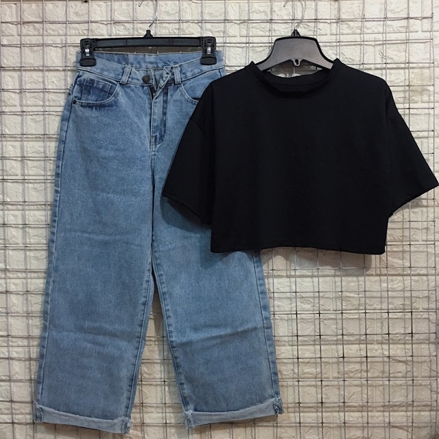 Set Quần Baggy + Áo Croptop mix sẵn cho các nàng