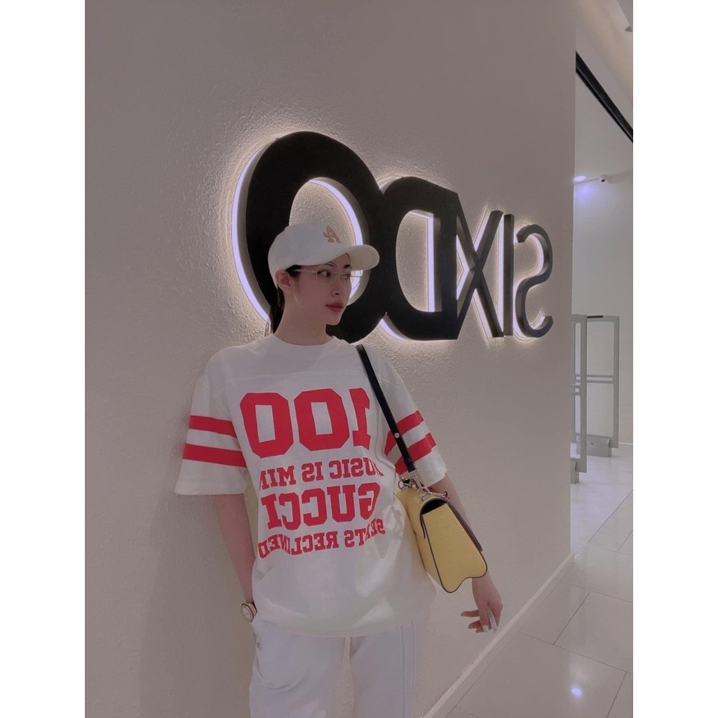 Áo Phông Nam Hè Phối Chữ Kết Hợp 2 Màu 100 GUCXI Siêu Hot Phong Cách Thoải Mái Hoạt Động Hè 2022