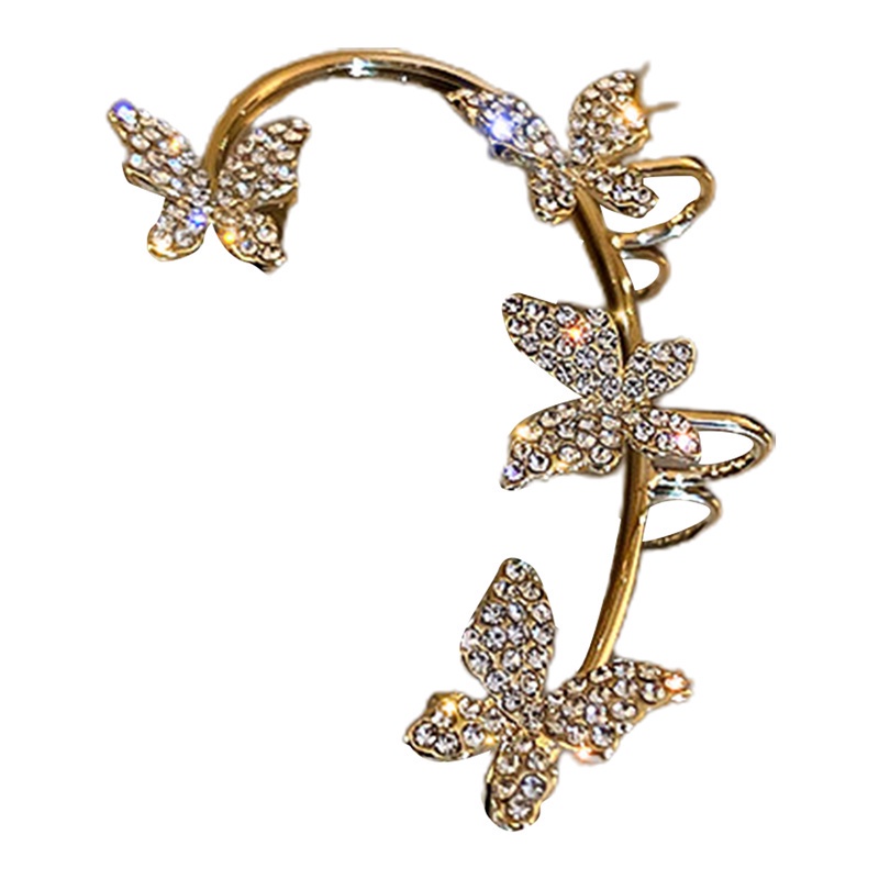 Bông tai đính pha lê hình bướm sang trọng 999