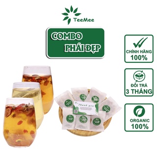 Combo phái đẹp teemee gồm 3 set trà nhài ủ lạnh, trà hoa hồng ngũ bảo, trà bí đao hỗ trợ dưỡng nhan, đẹp da, giảm cân