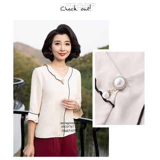 nh530520-ÁO KIỂU TRUNG NIÊN TAY LỠ VIỀN